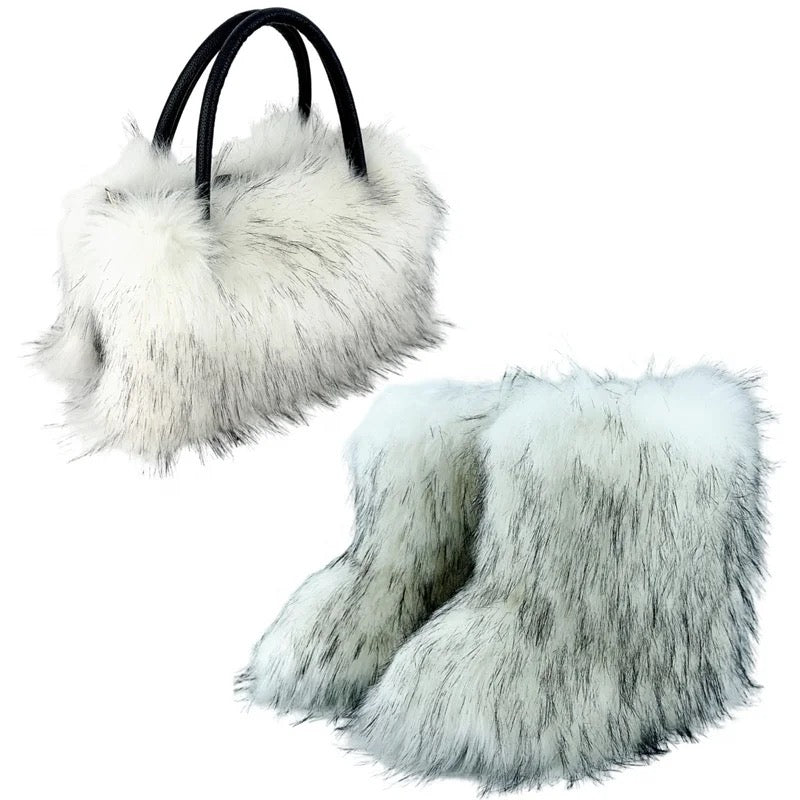 Fur Boots and Purse Set (short)