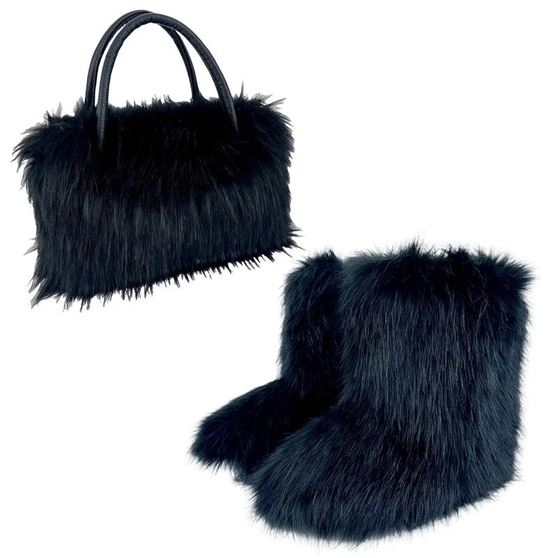 Fur Boots and Purse Set (short)