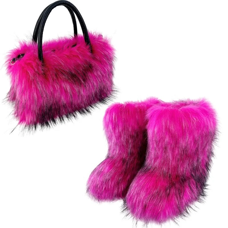 Fur Boots and Purse Set (short)